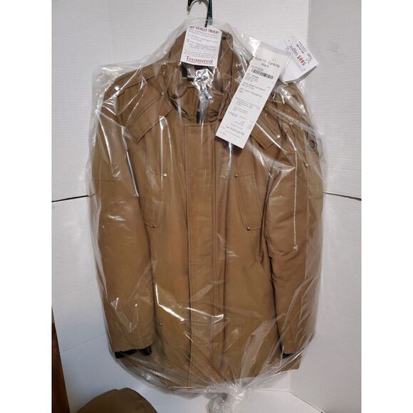 AUTHENTIC MOOSE KNUCKLES Brown Waxie‎ Stirling Parka Jacket Coat XL Blue Fox Fur - Picture 1 of 7